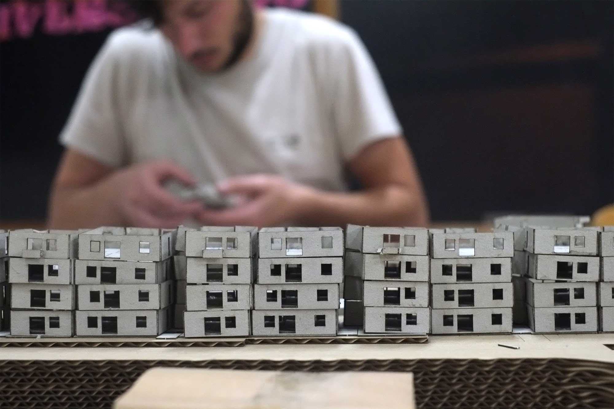 Constru��o do Bairro Social de Santa Tecla